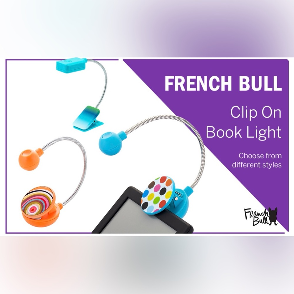 French Bull LED Clip Light for E-Readers and Books ~ DISC